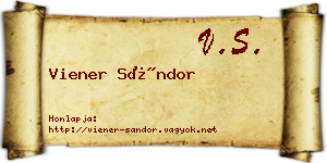 Viener Sándor névjegykártya